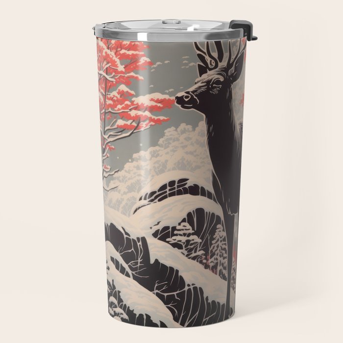 Majestic Winter Mountain Deer  Travel Mug Gallery Image 2