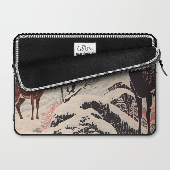 Majestic Winter Mountain Deer  Laptop Sleeve Gallery Image 2