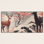 Majestic Winter Mountain Deer  Desk Mat Gallery Image 3