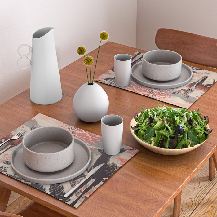 Majestic Winter Mountain Deer  Placemat Gallery Image 2