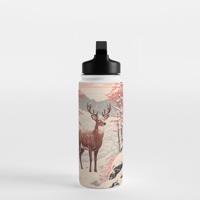 Majestic Winter Mountain Deer  Water Bottle Gallery Image 3