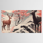 Majestic Winter Mountain Deer  Tablecloth Gallery Image 2
