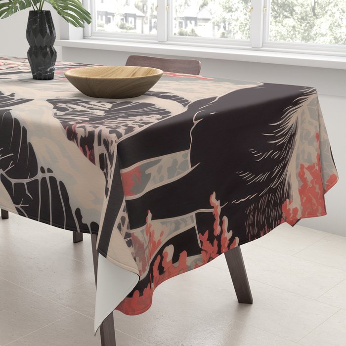 Majestic Winter Mountain Deer  Tablecloth Gallery Image 3