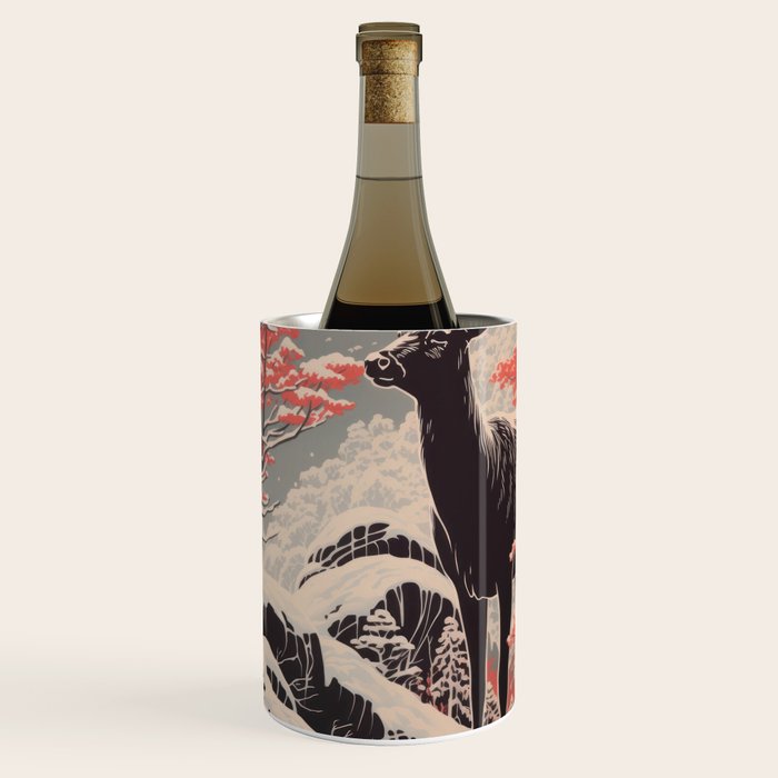 Majestic Winter Mountain Deer  Wine Chiller Gallery Image 3
