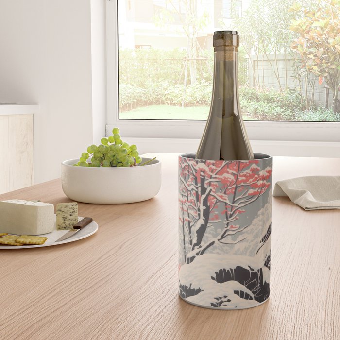 Majestic Winter Mountain Deer  Wine Chiller Gallery Image 4