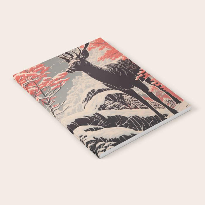 Majestic Winter Mountain Deer  Notebook Gallery Image 2