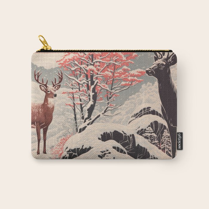 Majestic Winter Mountain Deer  Carry All Pouch Gallery Image 1
