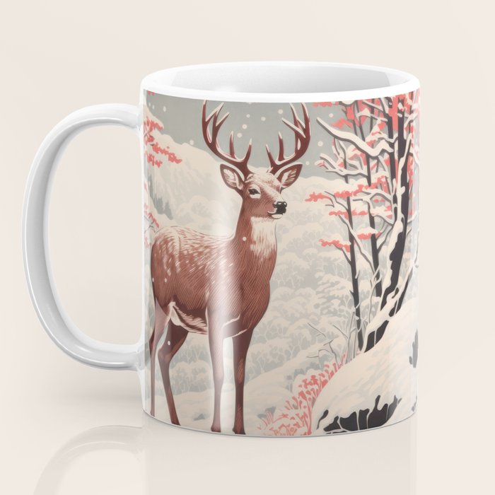 Majestic Winter Mountain Deer  Coffee Mug Gallery Image 3