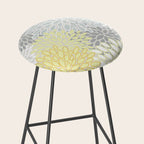 Floral Prints, Soft, Yellow and Gray, Modern Print Art Stool Gallery Image 2