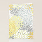 Floral Prints, Soft, Yellow and Gray, Modern Print Art Stationery Card Gallery Image 2