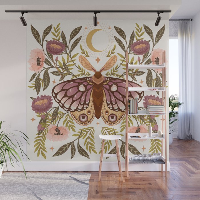 Countryside Garden Moth Wall Mural Gallery Image 1