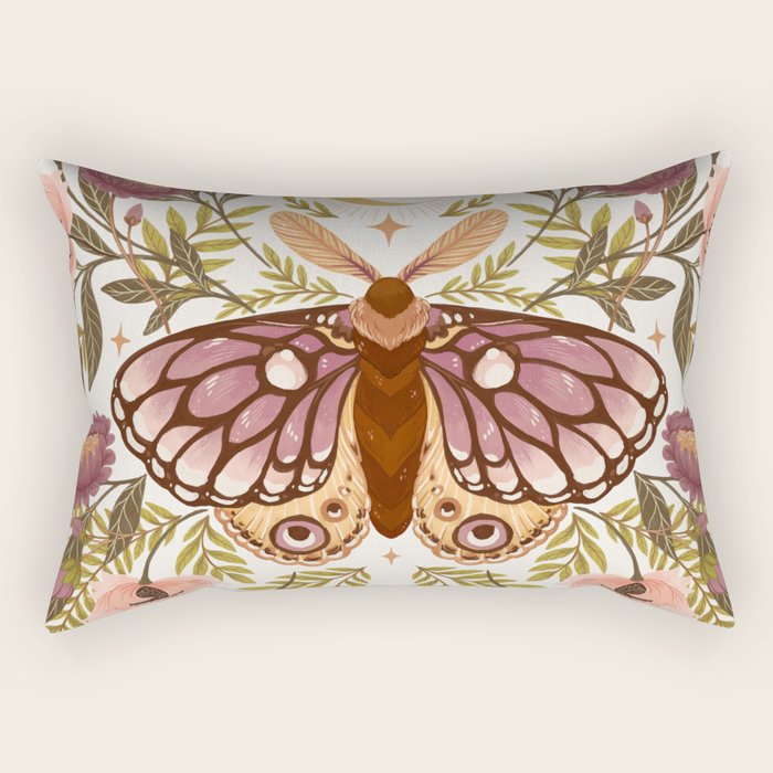 Countryside Garden Moth Rectangular Pillow Gallery Image 2