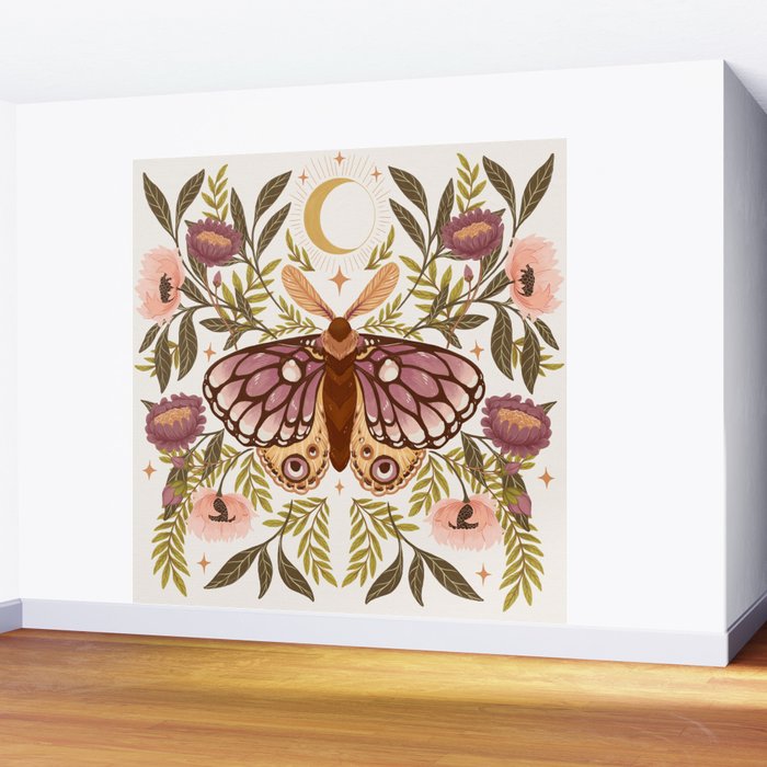 Countryside Garden Moth Wall Mural Gallery Image 2