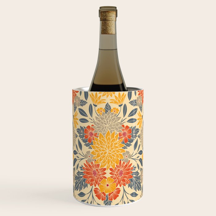 Warm Yellow, Orange & Blue Floral Wine Chiller Gallery Image 1