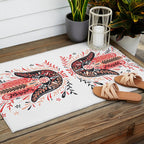 Hamsa Hand - Red & Black Palette Outdoor Rug Gallery Image 2