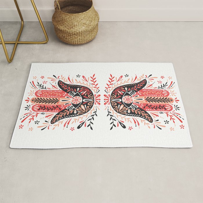 Hamsa Hand - Red & Black Palette Rug Gallery Image 1