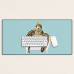 Sea Turtle in Bathtub Desk Mat Gallery Image 1