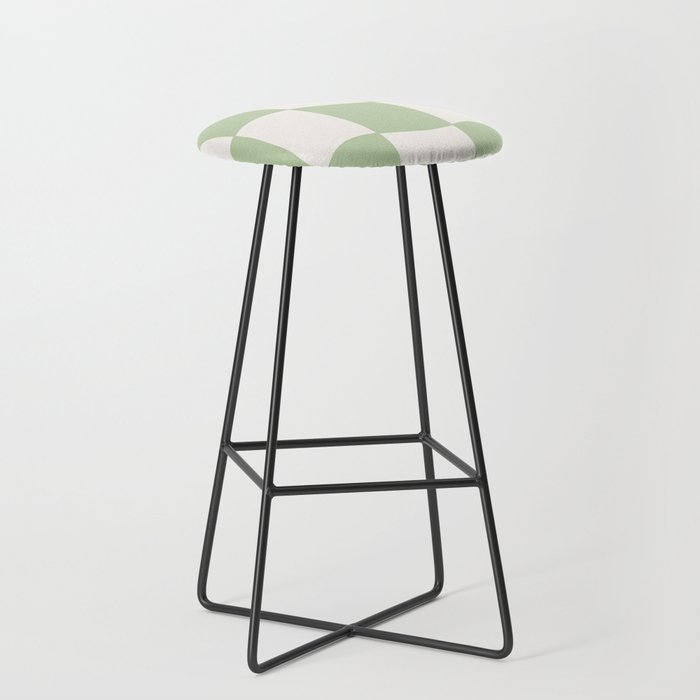wavy check | pistachio Stool Gallery Image 1