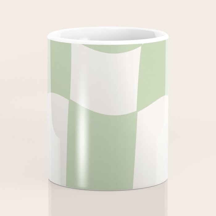 wavy check | pistachio Coffee Mug Gallery Image 4