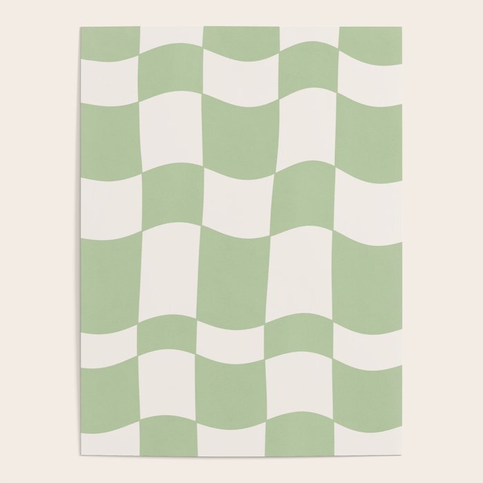 wavy check | pistachio Poster Gallery Image 1