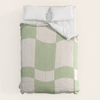 wavy check | pistachio Comforter Gallery Image 6