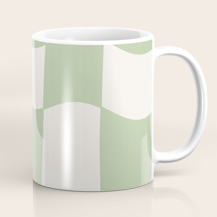 wavy check | pistachio Coffee Mug Gallery Image 1