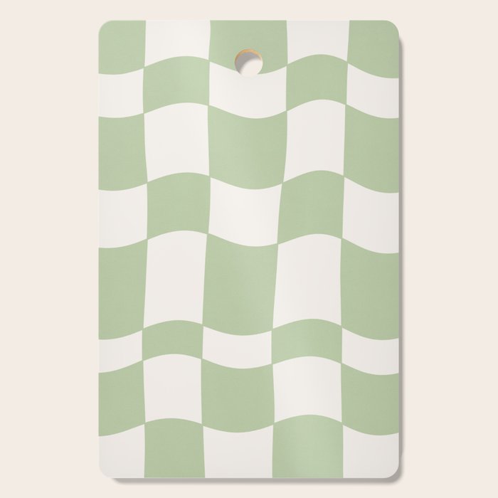 wavy check | pistachio Cutting Board Gallery Image 1