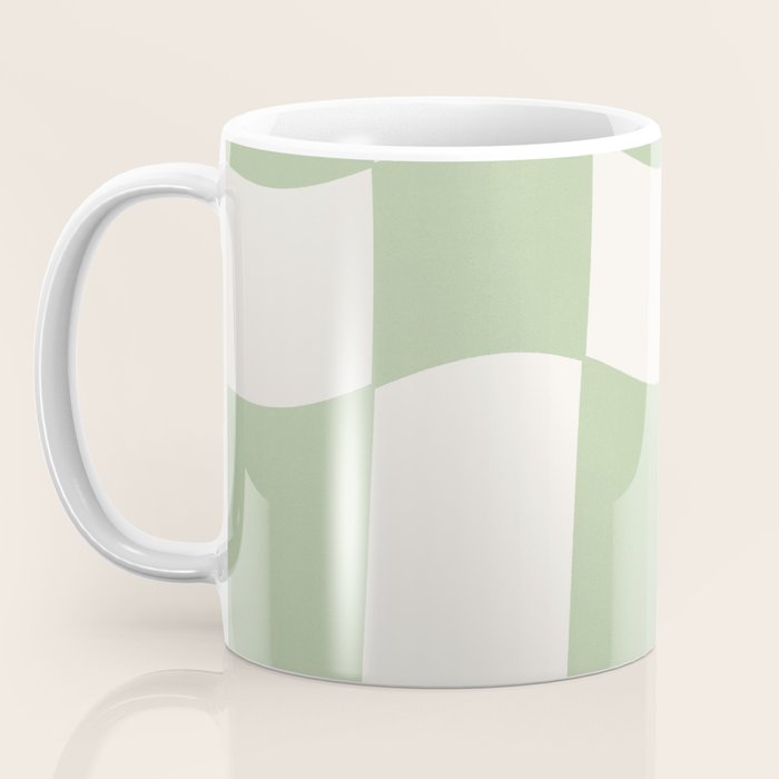 wavy check | pistachio Coffee Mug Gallery Image 3