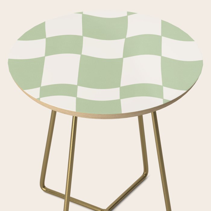 wavy check | pistachio Side Table Gallery Image 2
