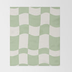 wavy check | pistachio Throw Blanket Gallery Image 2