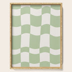 wavy check | pistachio Serving Tray Gallery Image 1