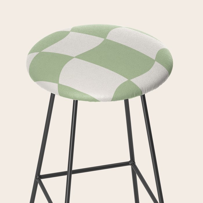 wavy check | pistachio Stool Gallery Image 2