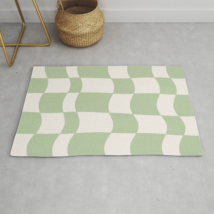 wavy check | pistachio Rug Gallery Image 1