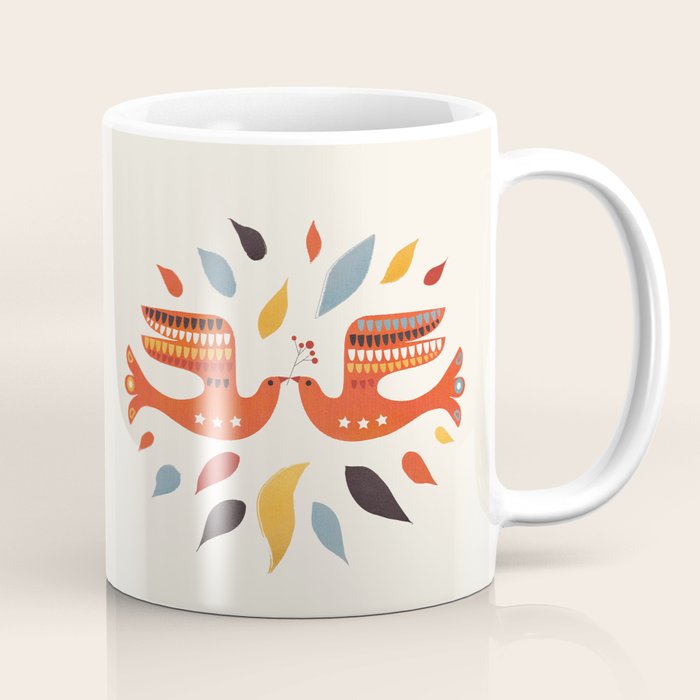 A Pair Of Festive Birds Coffee Mug Gallery Image 1