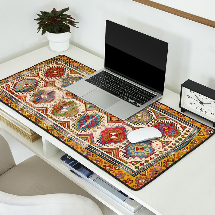 Moghan Southeast Caucasus Antique Rug Print Desk Mat Gallery Image 2