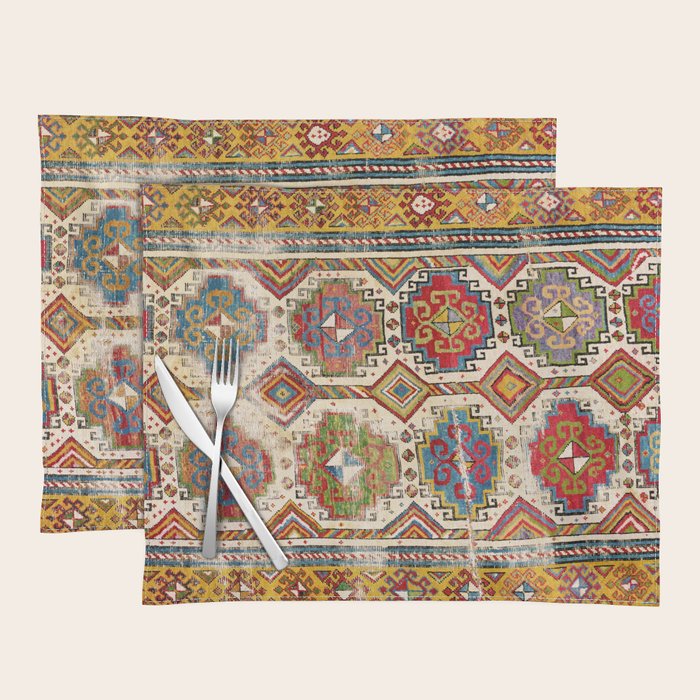 Moghan Southeast Caucasus Antique Rug Print Placemat Gallery Image 1