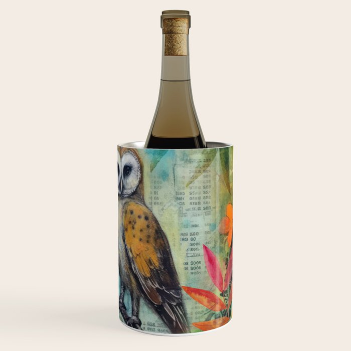 Colorful Owl Forest Garden Indian Summer Flora And Wildlife Wine Chiller Gallery Image 3