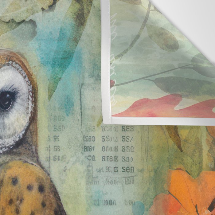 Colorful Owl Forest Garden Indian Summer Flora And Wildlife Wall Tapestry Gallery Image 3