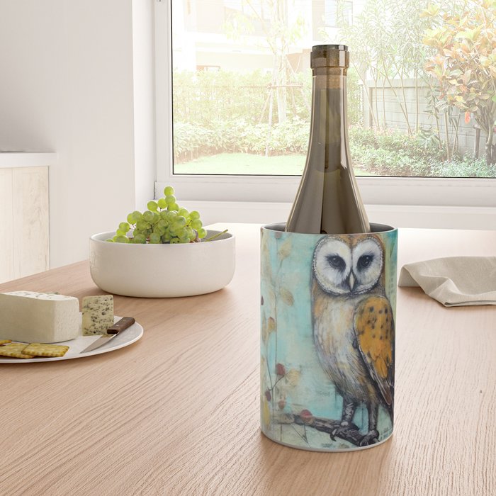 Colorful Owl Forest Garden Indian Summer Flora And Wildlife Wine Chiller Gallery Image 4