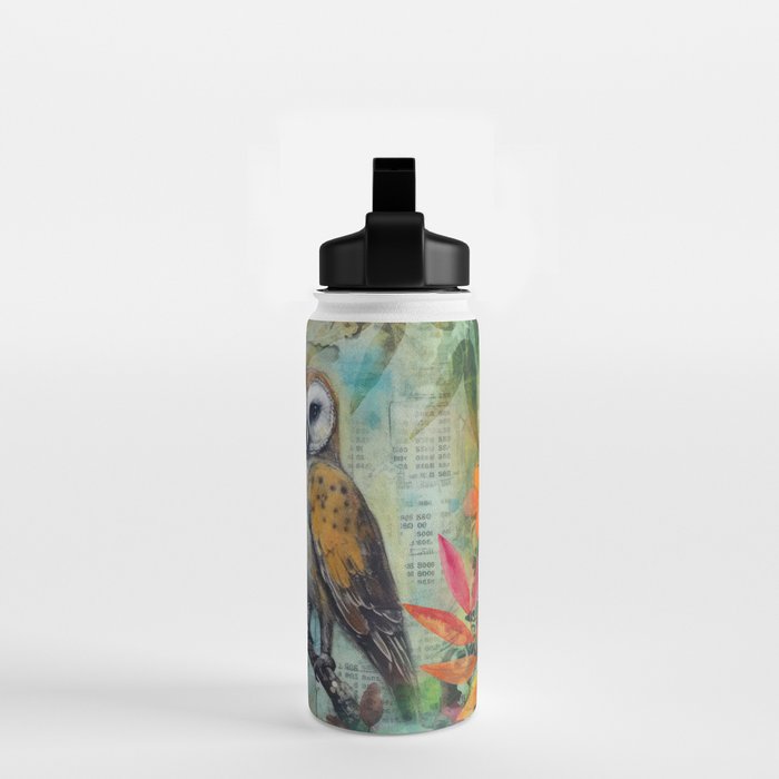 Colorful Owl Forest Garden Indian Summer Flora And Wildlife Water Bottle Gallery Image 2