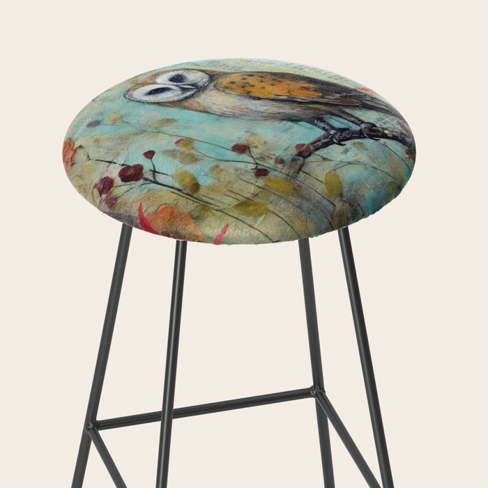 Colorful Owl Forest Garden Indian Summer Flora And Wildlife Stool Gallery Image 2