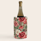 Vintage Christmas Floral on Sage Green Wine Chiller Gallery Image 1