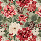 Vintage Christmas Floral on Sage Green Coffee Mug Gallery Image 2