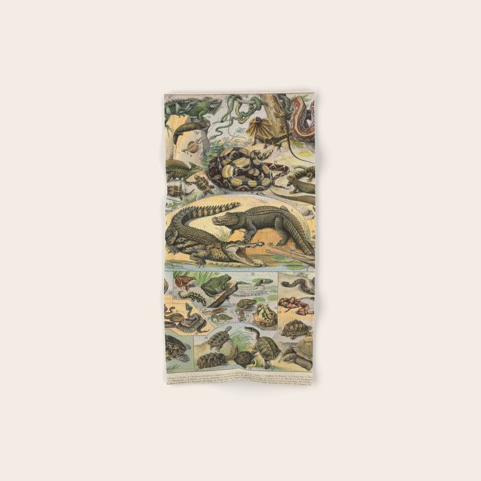 Reptile Illustration - Larousse Bath Towel Gallery Image 1