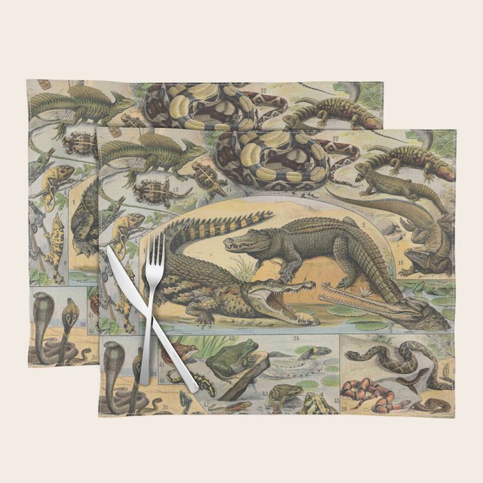Reptile Illustration - Larousse Placemat Gallery Image 1