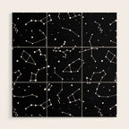 Black and White Constellations Wood Wall Art Gallery Image 1