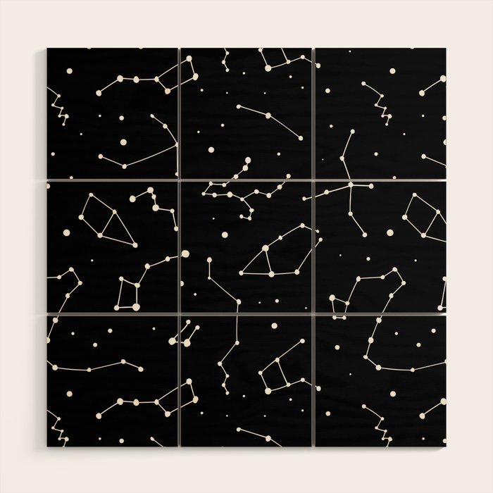 Black and White Constellations Wood Wall Art Gallery Image 1