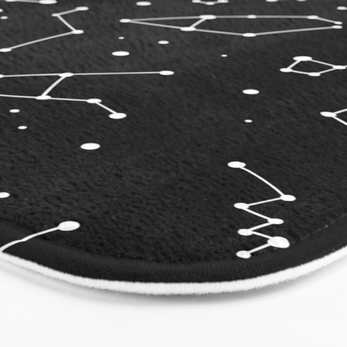 Black and White Constellations Bath Mat Gallery Image 3