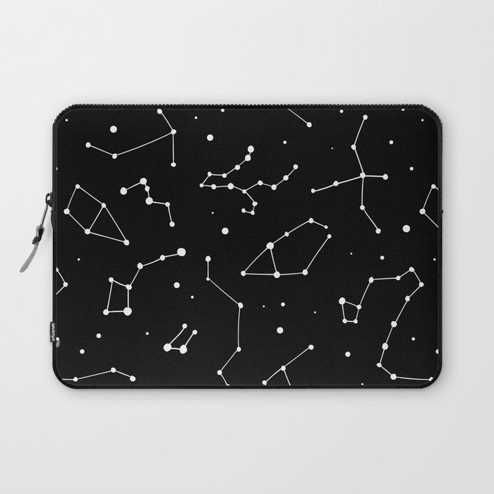 Black and White Constellations Laptop Sleeve Gallery Image 1