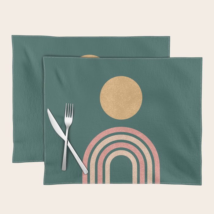 Mid century modern - green Placemat Gallery Image 1